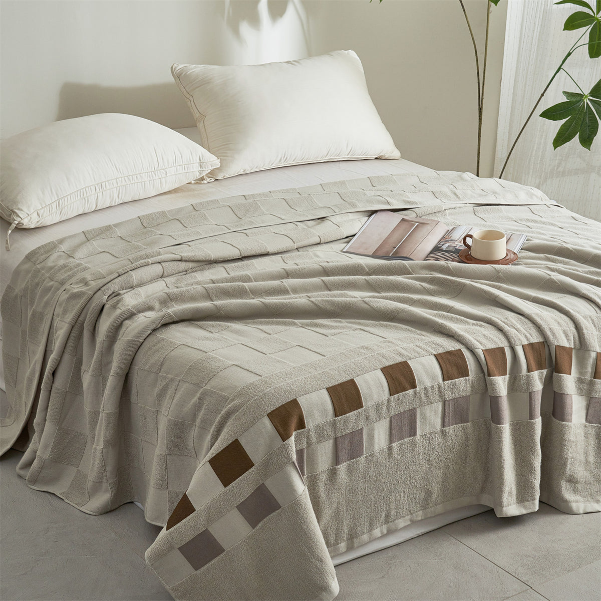 Plaid de canapé en coton, 150 × 200 cm, 1 taille : 150 × 200 cm