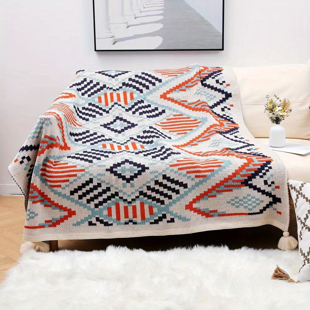 Plaid de canapé à motif géométrique, 150 × 200 cm, 2 coloris, disponible en 2 coloris
