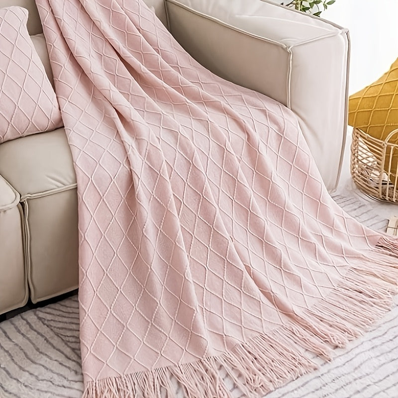 Plaid de canapé à motif géométrique, 4 coloris, présentation du produit