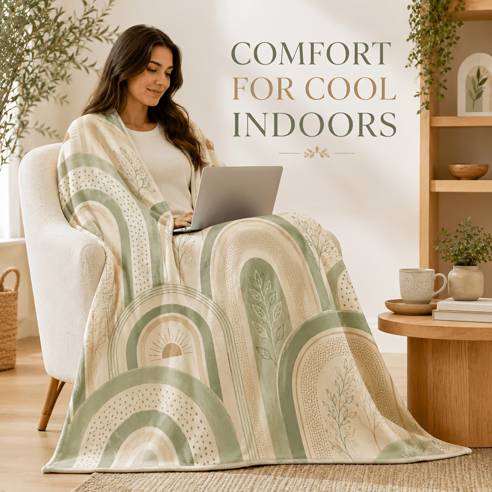 Plaid de canapé en flanelle, 150 × 230 cm, mi-saison, visuel produit