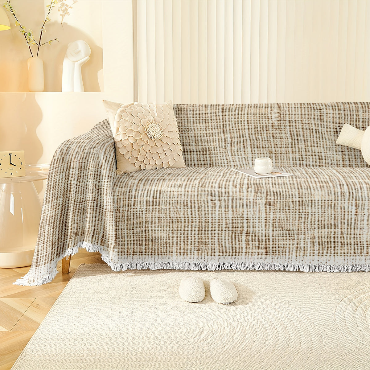 Plaid de canapé, 180 × 340 cm, chaud, style classique — plaid chaud canapé
