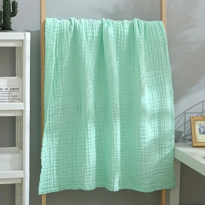 Plaid en mousseline pour adultes, 100% coton, disponible en 10 coloris