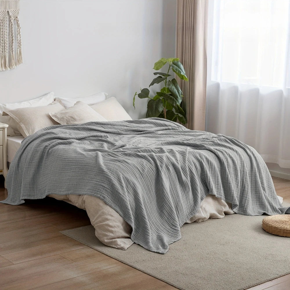 Plaid en mousseline pour adultes, 100% coton, visuel complémentaire