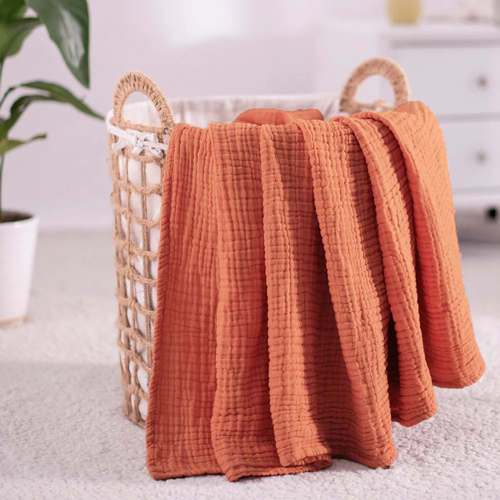 Plaid en mousseline pour adultes, 100% coton