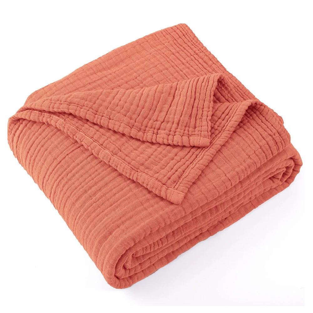 Plaid en mousseline pour adultes, 100% coton, vue d'ensemble