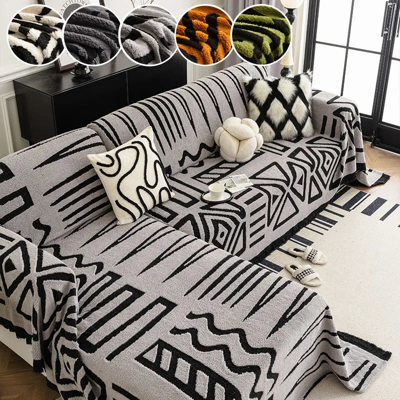 Housse de canapé, 180 × 340 cm, 5 coloris, style rayure, disponible en 5 coloris