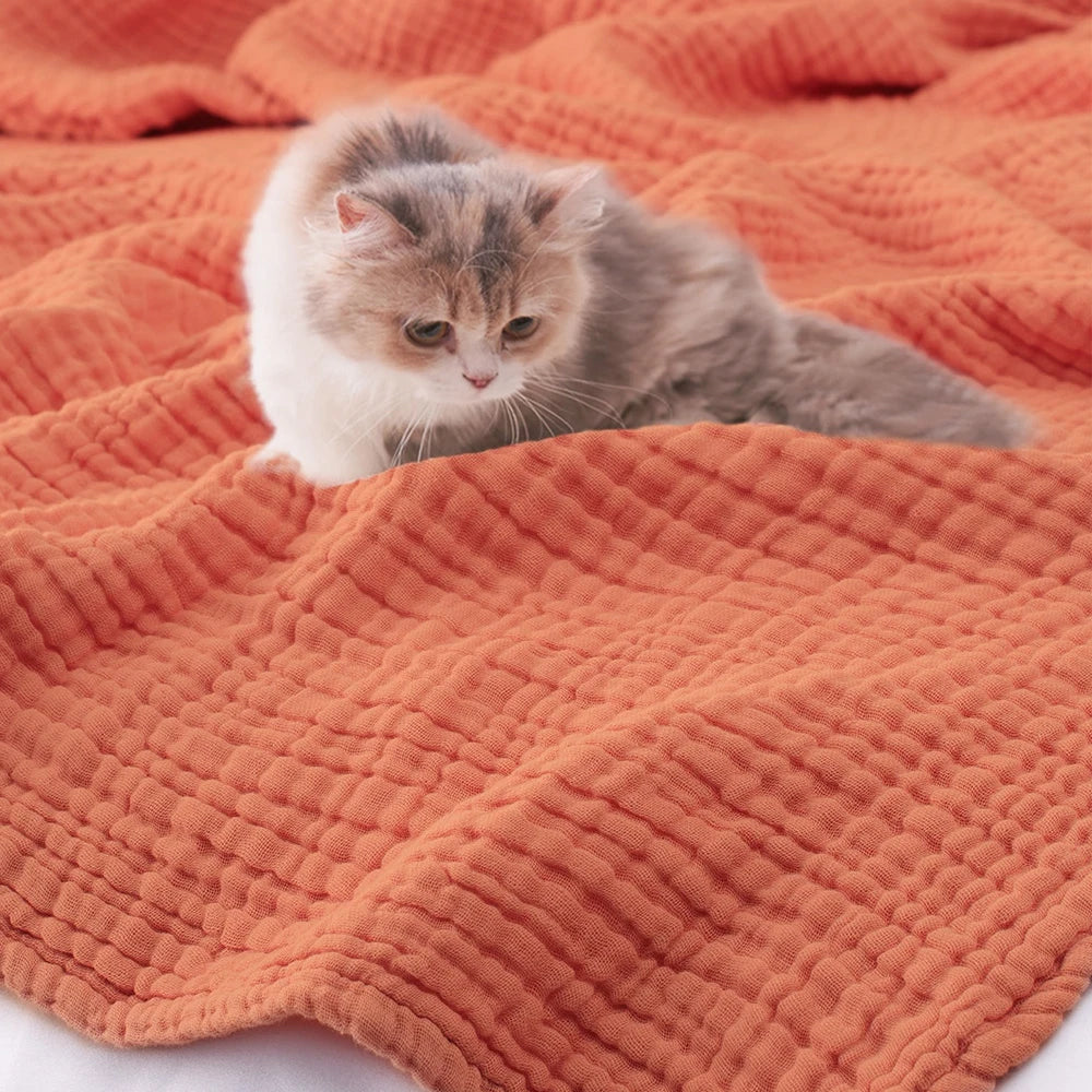 Plaid en mousseline pour adultes, 100% coton, photo complémentaire