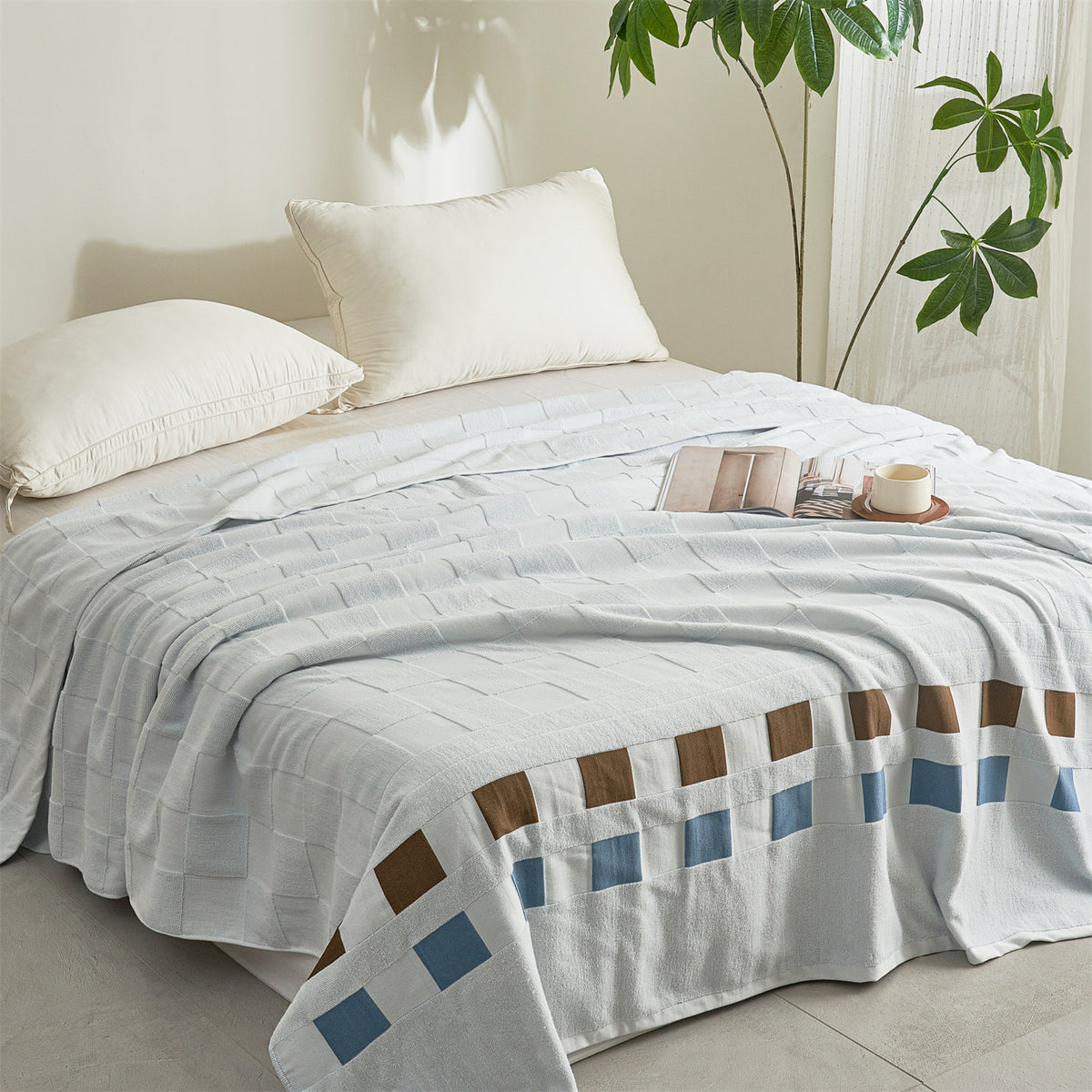 Plaid chaud canapé : Plaid de canapé en coton, 150 × 200 cm