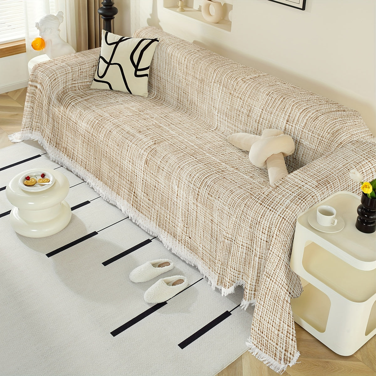 Plaid de canapé, 180 × 340 cm, chaud, style classique