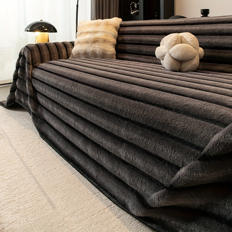 Ensemble de 2 coussins de canap en peluche  rayures en forme de lapin parfaits pour sinstaller confortablement dans votre salon Idaux comme cadeau de Nouvel An ces housses sont antidrapantes durables et adaptes aux canaps de 1  4 places Elles